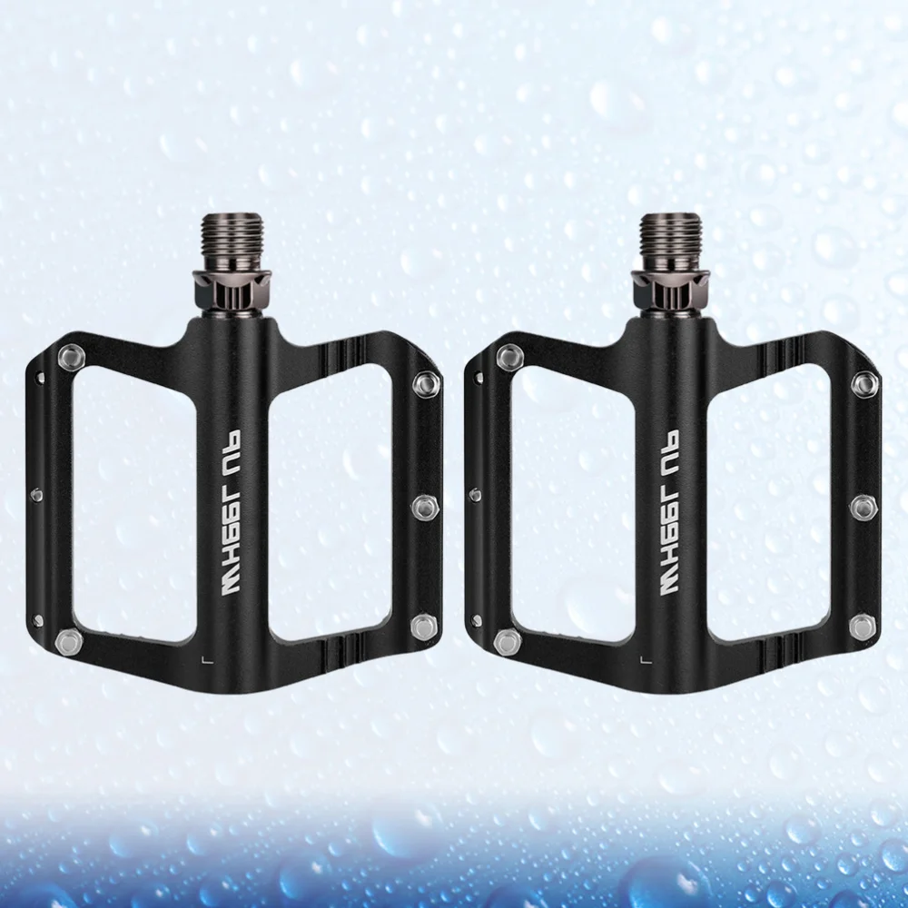 

2pcs Bike Pedal Aluminium Alloy Pedal Non-slip Pedal Bike Accessories Non-slip Platform Flat Pedal (Black)