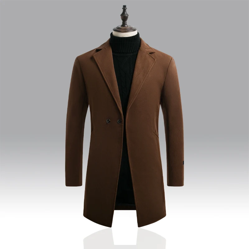 2019 осень и зима Британский стиль мужская Тонкая однотонная длинная Мужская