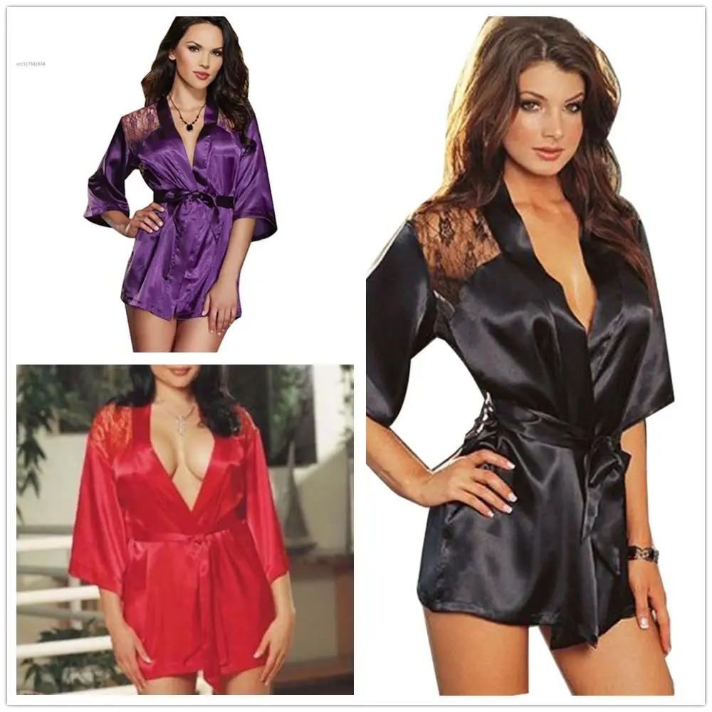 Сексуальное женское белье кружевное ночное ночная рубашка|Халаты| |