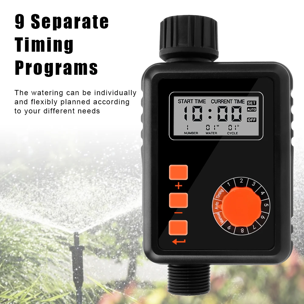 

With LCD Screen Sprinkler Controller Automatic Irrigation Water Timer 9 Separate Timing Program Electronic Irrigation Regulator