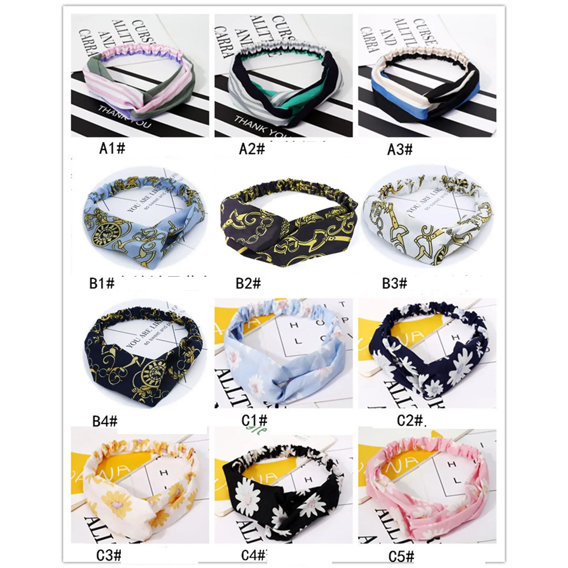 

Fashion Bohemian Hairbands Print Headbands for Women Girls Retro Cross Knot Turban Bandanas Ladies Headwear Hair Accessories