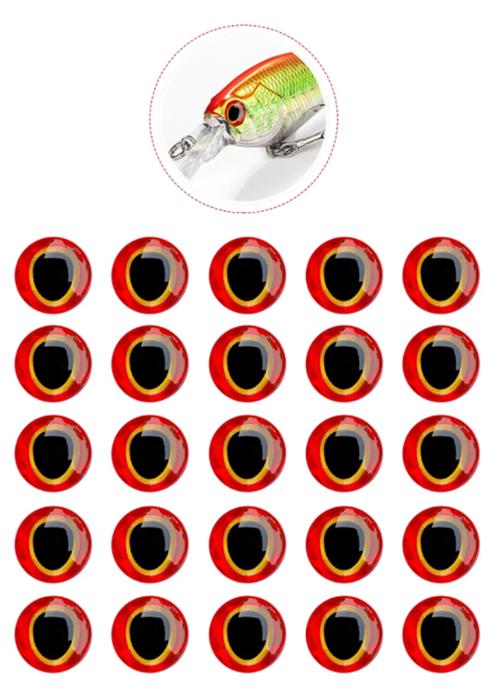 100 шт./лот голографические рыболовные приманки с глазами 3D 4 мм 5 6 искусственные