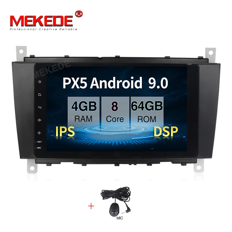 64G CAR DVD PX5 Android 9,0 автомобильный DVD для Mercedes/Benz C Class W203 2004-2007 c200 C230 C240 C320 C350 CLK W209 Восьмиядерный 4G ram 32G rom - Цвет: 64G CAR DVD