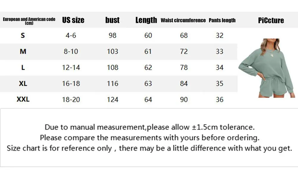 

Women 2 Piece Outfit Casual Long Sleeve Top Shorts Lounge Set Elastic Round Neck High-waist Shorts Loose Style