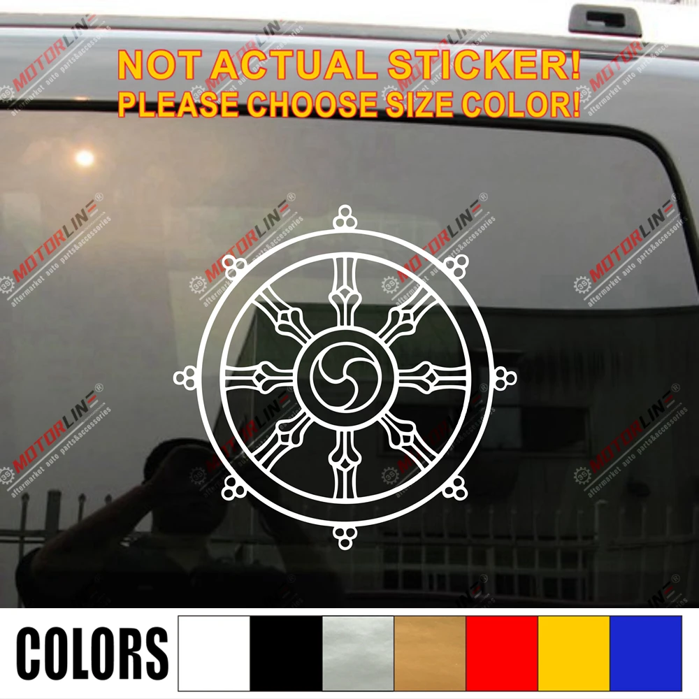 Колесо Dharma Dharmachakra наклейка автомобиль винил буддизм выбрать размер цвет высечка