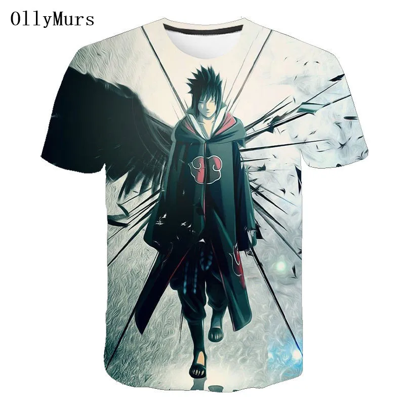 Лето 2020 новая Аниме Наруто мужская и женская футболка с 3D принтом повседневная