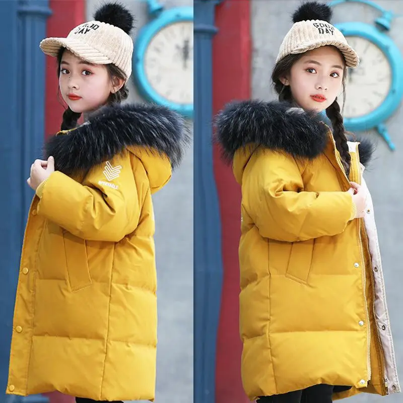 Теплое зимнее пуховое пальто для мальчиков и девочек детская хлопковая куртка с