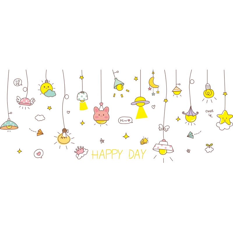 

[shijuekongjian] Unicorn Animals Wall Stickers DIY Chandelier Lights Wall Decals for House Kids Rooms Living Room Decoration