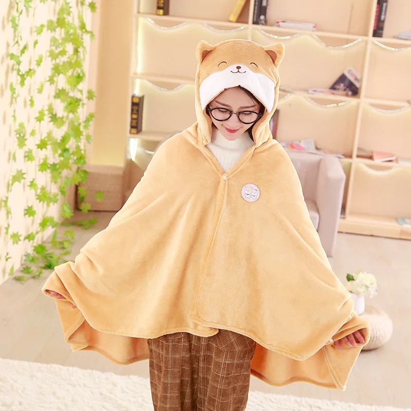 1.7*0.9cm Cute Corgi Dog Cape Lazy Blanket Cartoon Shiba Inu Plush Toy Cosplay Cloak Air Blankets Birthday Gift | Игрушки и хобби