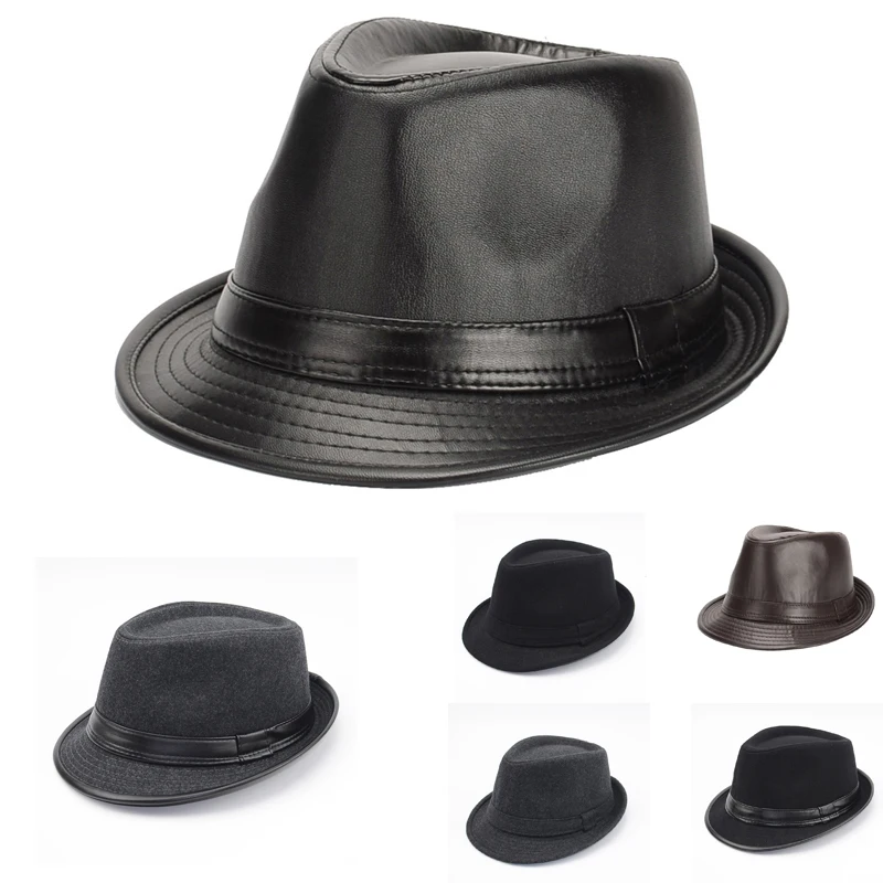 Cappelli Jazz stile britannico a tesa corta cappelli moda lana feltro fedora cappello Trilby solido Panama cappello da festa per uomo donna Unisex