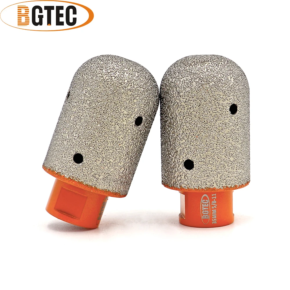 BGTEC 2pcs Dia 35mm 5/8-11 Thread Vacuum Brazed Diamond finger bits for tile stone countertop