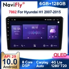 Автомобильный мультимедийный плеер с радио и GPS для Hyundai H1 Grand Starex 2007-2015 Android10 4GLTE 6 + 128G 1280*720QLED 8 Core DSP 4GLTE
