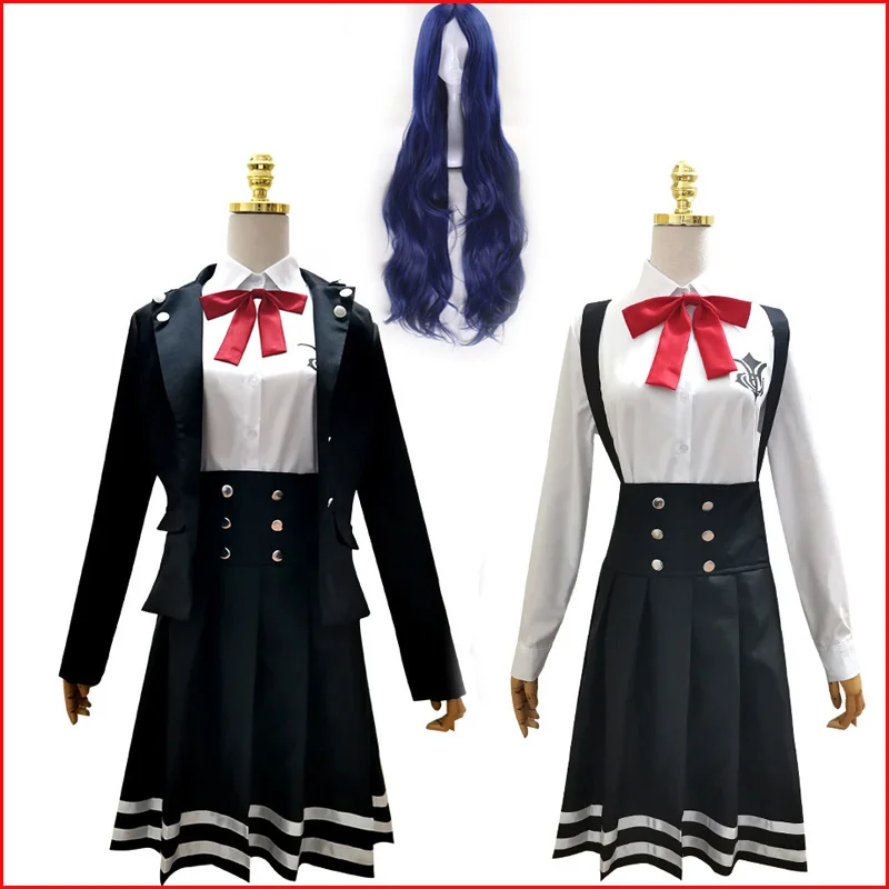 

Shirogane Tsumugi Косплей Костюм с париком Danganronpa школьная девушка JK Униформа Женская Аниме юбка комплект