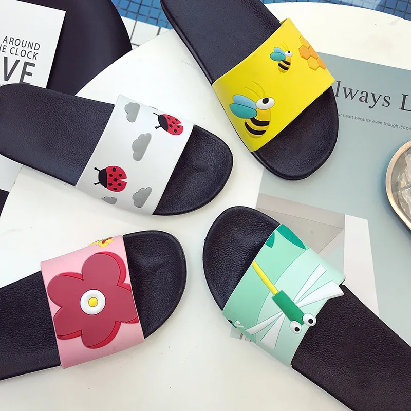 Сандалии женские с цветами пляжная обувь шлепанцы для улицы и дома Повседневные