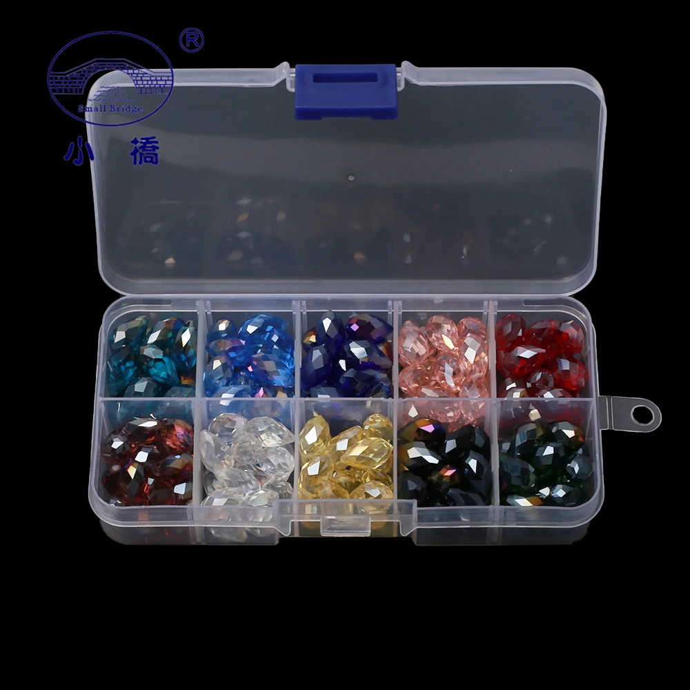 

6*12Mm Austria Mix Color Glass Teardrop Beads For Jewelry Bracelets Making Crystal Glass Beads Kit For DIY 1 set 10 colors