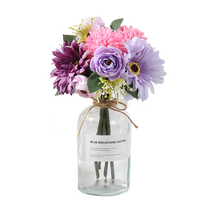 1 букет Искусственный цветок Роза Гербера Маргаритка искусственный из пластика