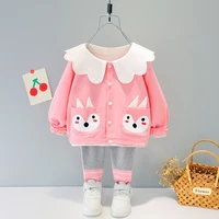 2021 new toddler baby girl set spring casual cartoon kids jacket pants 2pcs infant clothing sets suits for toddler girls outfit