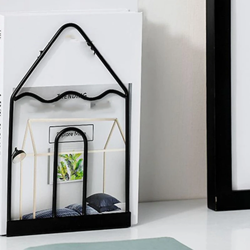 

1 Pair Bookends Book Stand Support Desktop Office azine Non Slip