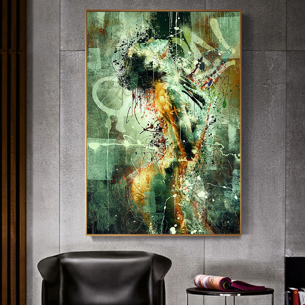 

Graffiti Fashion Sexy Woman Street Wall Art Decorative Posters Black and White Print Canvas Painting Corridor Girl Bedroom Decor