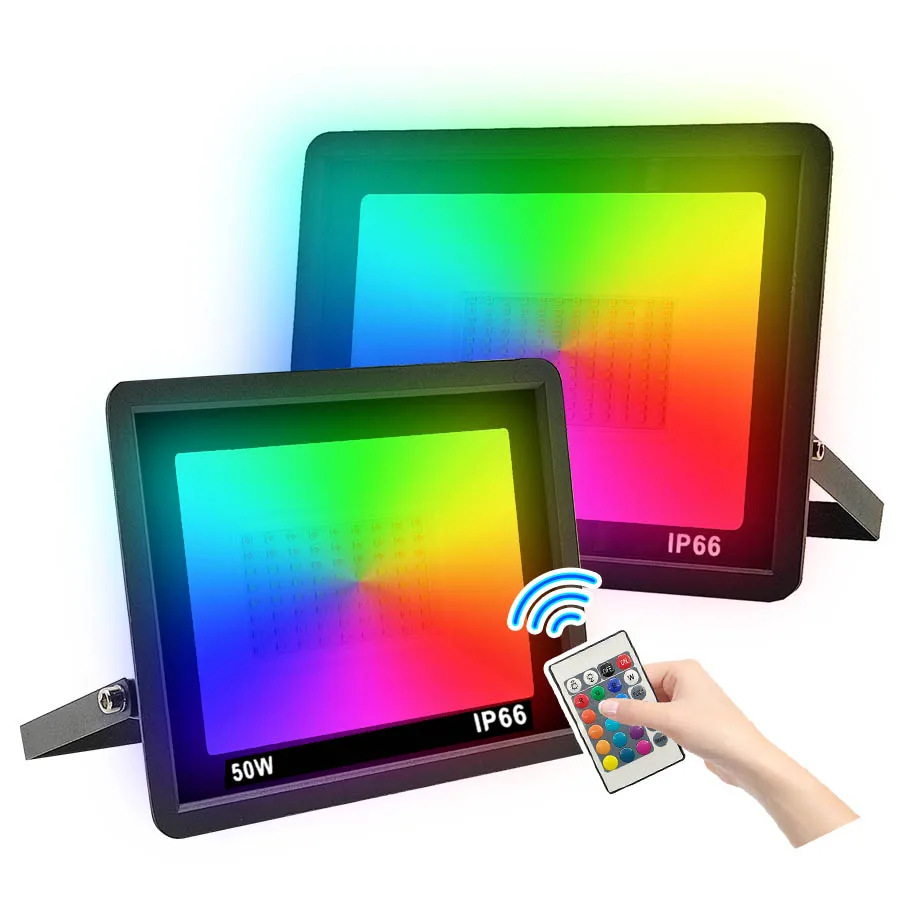 Светодиодный прожектор RGB прожексветильник для улицы 10 Вт 30 50 100 IP66