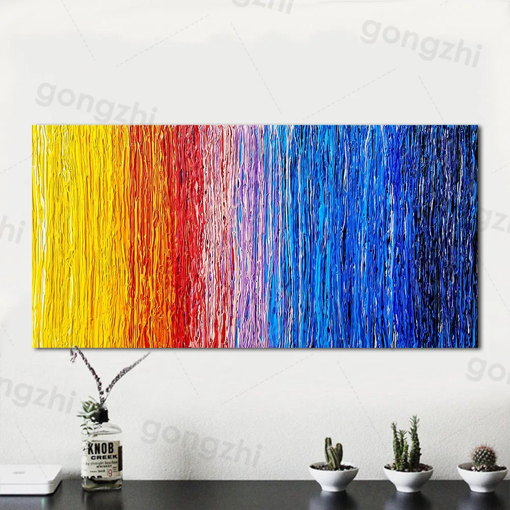 

Modern Abstract Colorful Pattern Art Canvas Painting Rainbow Print Canvas Painting Bedroom Decoration Modular Picture and Print