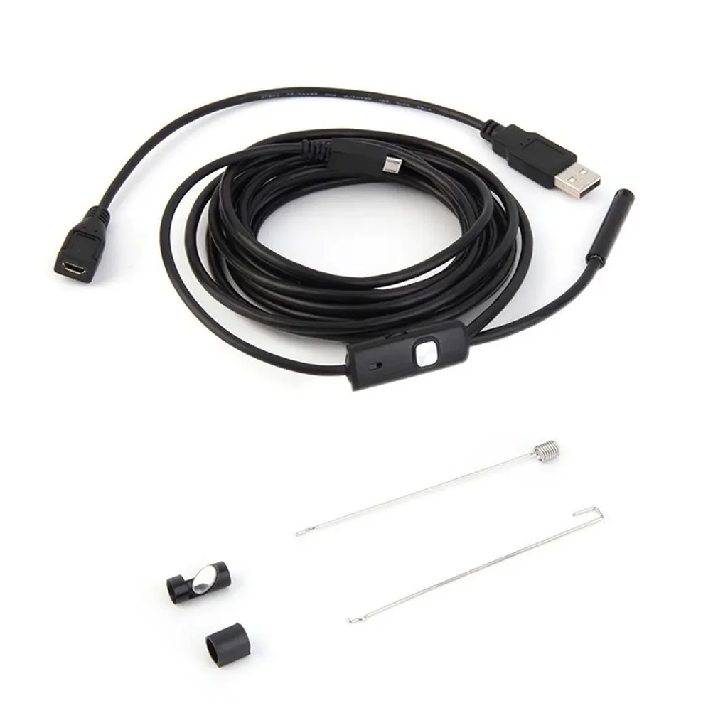 1 м/1 5 м/2 м/3 м 7 мм объектив HD 480P USB OTG Змея эндоскоп Водонепроницаемый 6 светодиодов