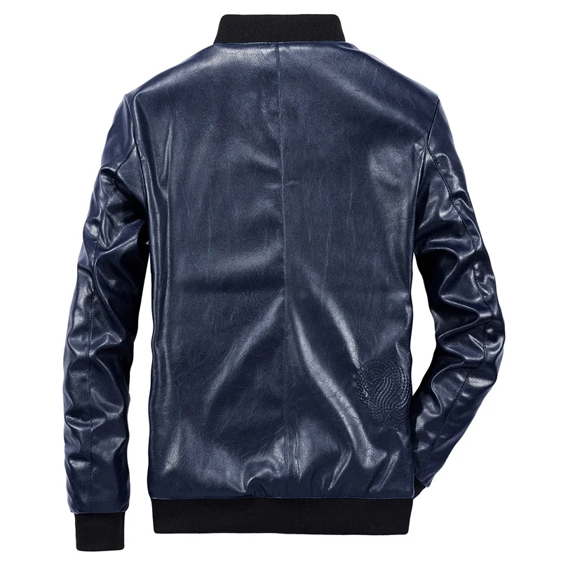 Куртка мужская из ПУ кожи приталенная Короткая кожаная куртка молодежная