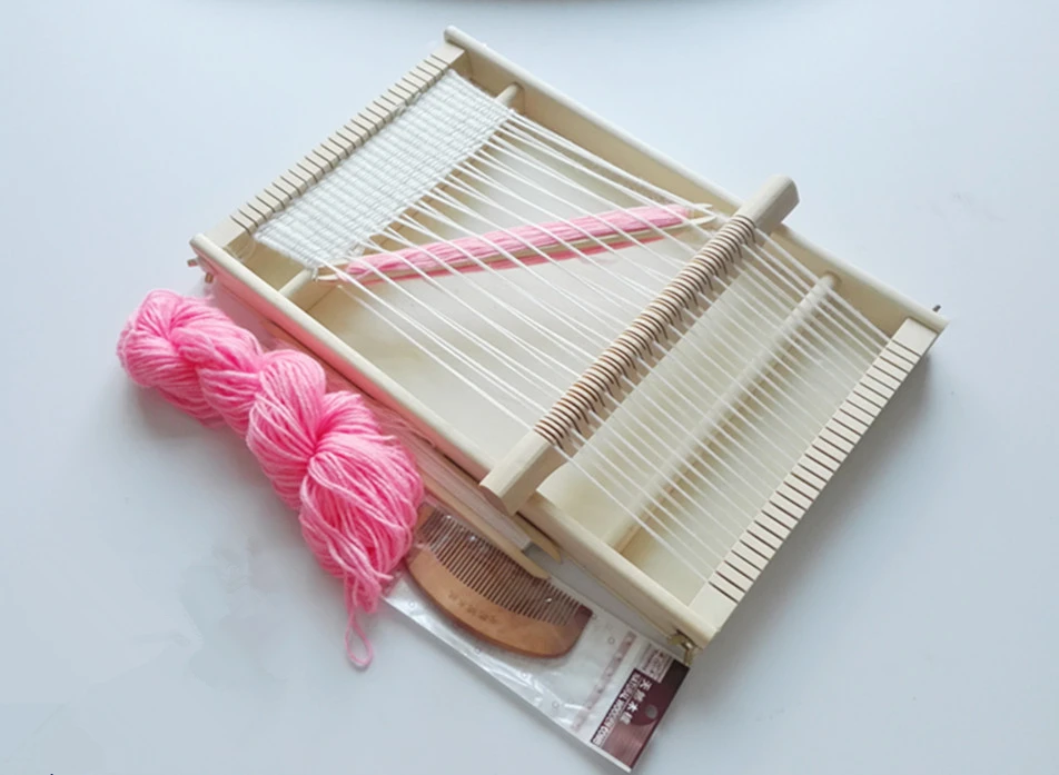 Деревянные DIY сборка традиционного ткацкого станка детская игрушка ремесло прочный ткацкий каркас вязальная машина научная образовательная игрушка