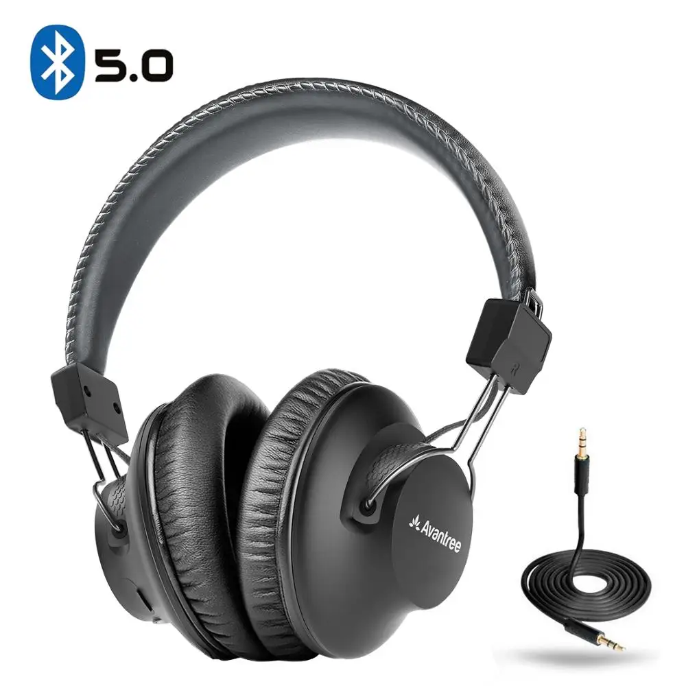 Avantree Audition Bluetooth 5 0 40 hr беспроводные/Проводные Накладные наушники с микрофоном для