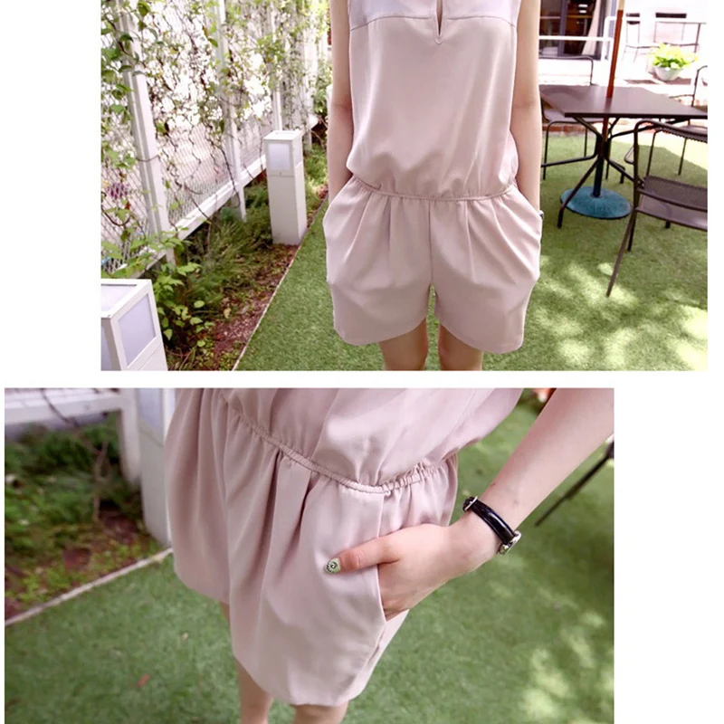 

Rompers Women Sleeveless Thin Summer Elastic Short Soft Streetwear Harajuku Korean Style Simple All-match Womens Chic Playsuit