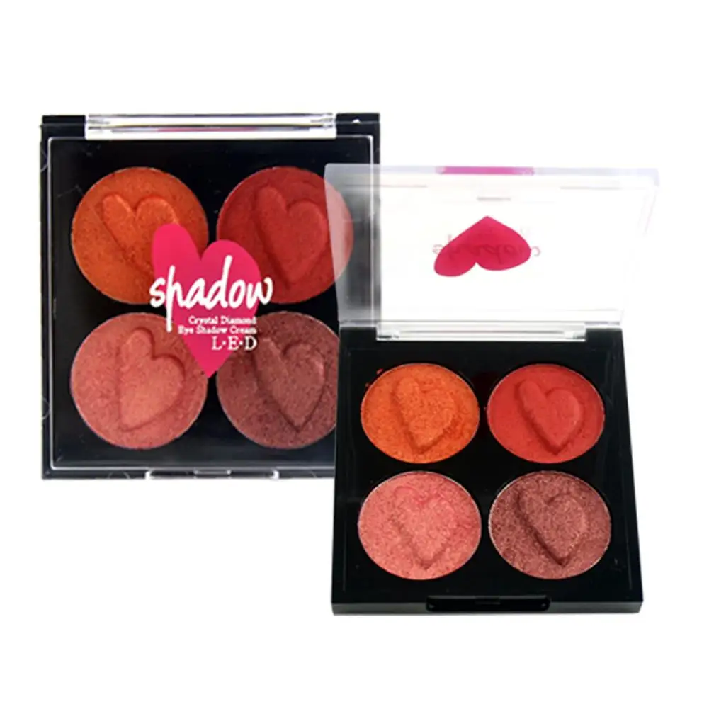 Бархатная влажная пудра пигмент 4 цвета тени для макияжа палитра теней век