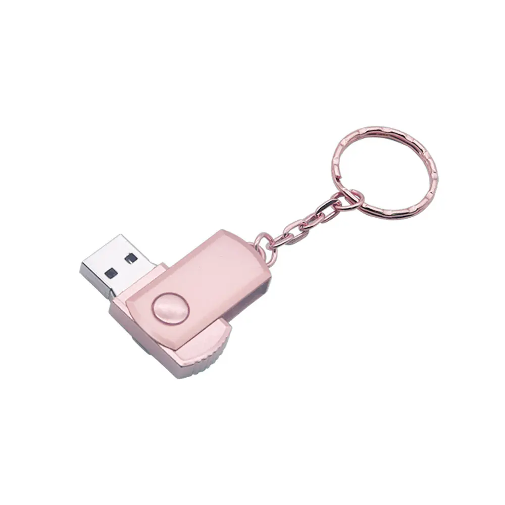 

Rose Gold Usb 2.0 memory stick 4G 16GB pendrive 32GB 64GB 128GB usb flash drive high speed pen drive ratating USB stick key ring