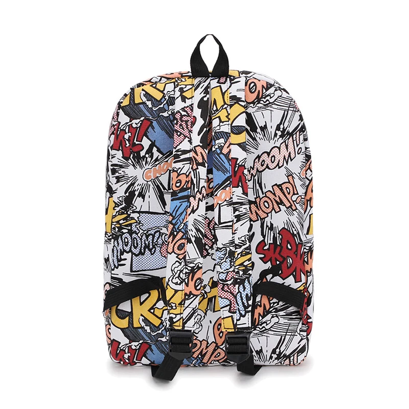 Новый рюкзак с рисунком уличного граффити холщовый для девочек Женская лучшая
