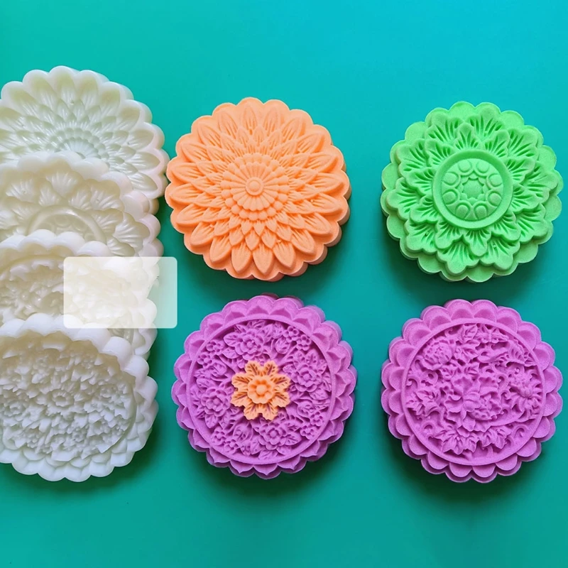 

Plastic Mooncake Mold 150g Flower Stamp Cookie Cutter Mould DIY Baking Accessories Mid-Autumn Festival Kitchen Gadgets