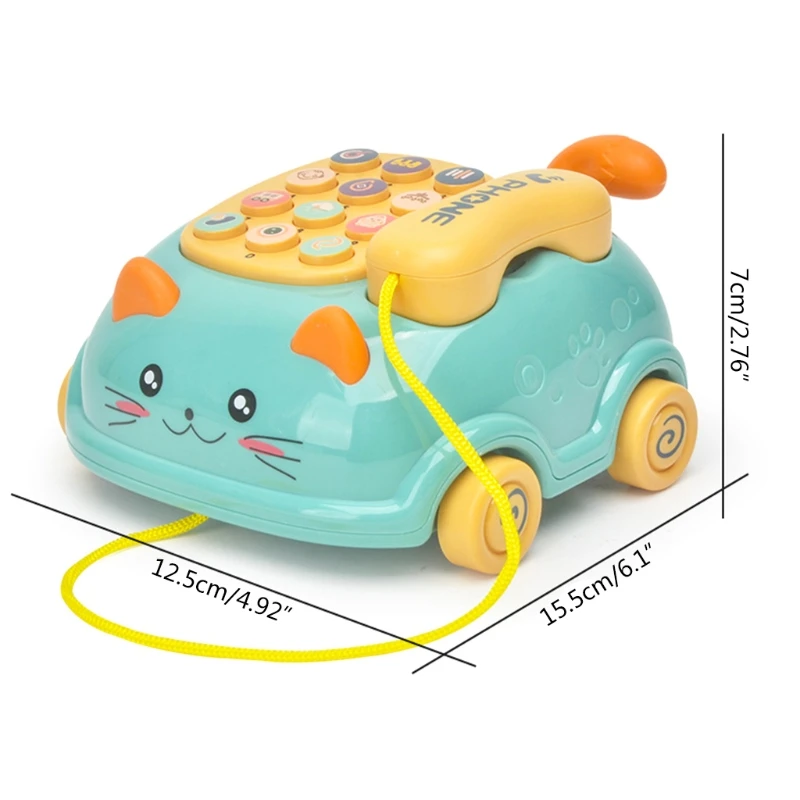 

Toy for Learning and Play Early Education Telephone with Music&Lights Help Learn Basic Knowledge for 1-2 Years Old Kids