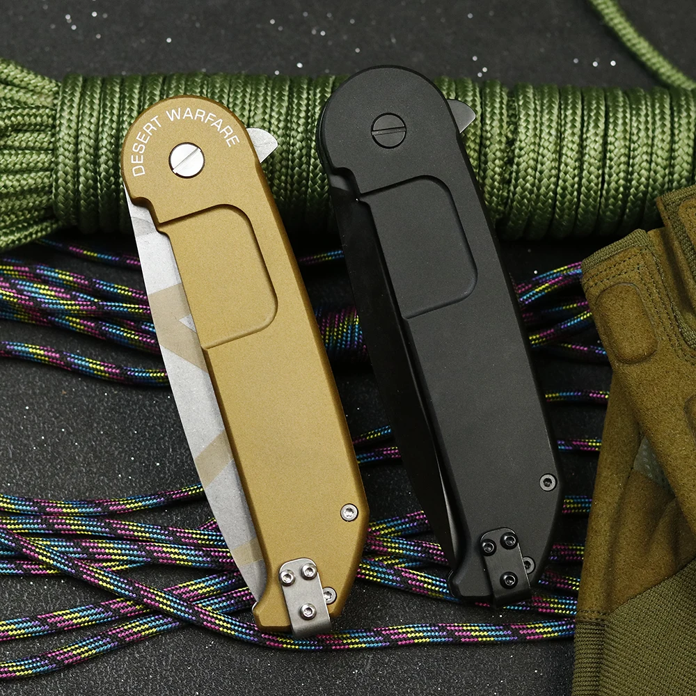 

JUMCSONG New BF2RCD Aluminum N690 Folding Blade Ball Bearing Outdoor Kitchen Tactical Camping EDC Hunting Knife DESERT WARFARE