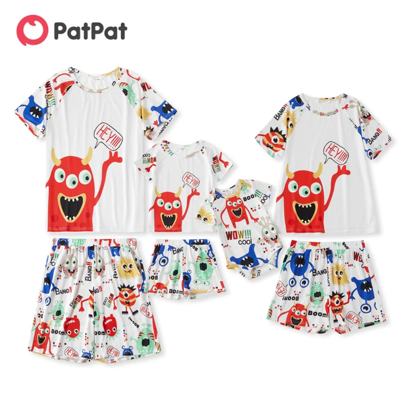

PatPat Cartoon Monster Pattern Family Matching Pajamas Sets（Flame Resistant）