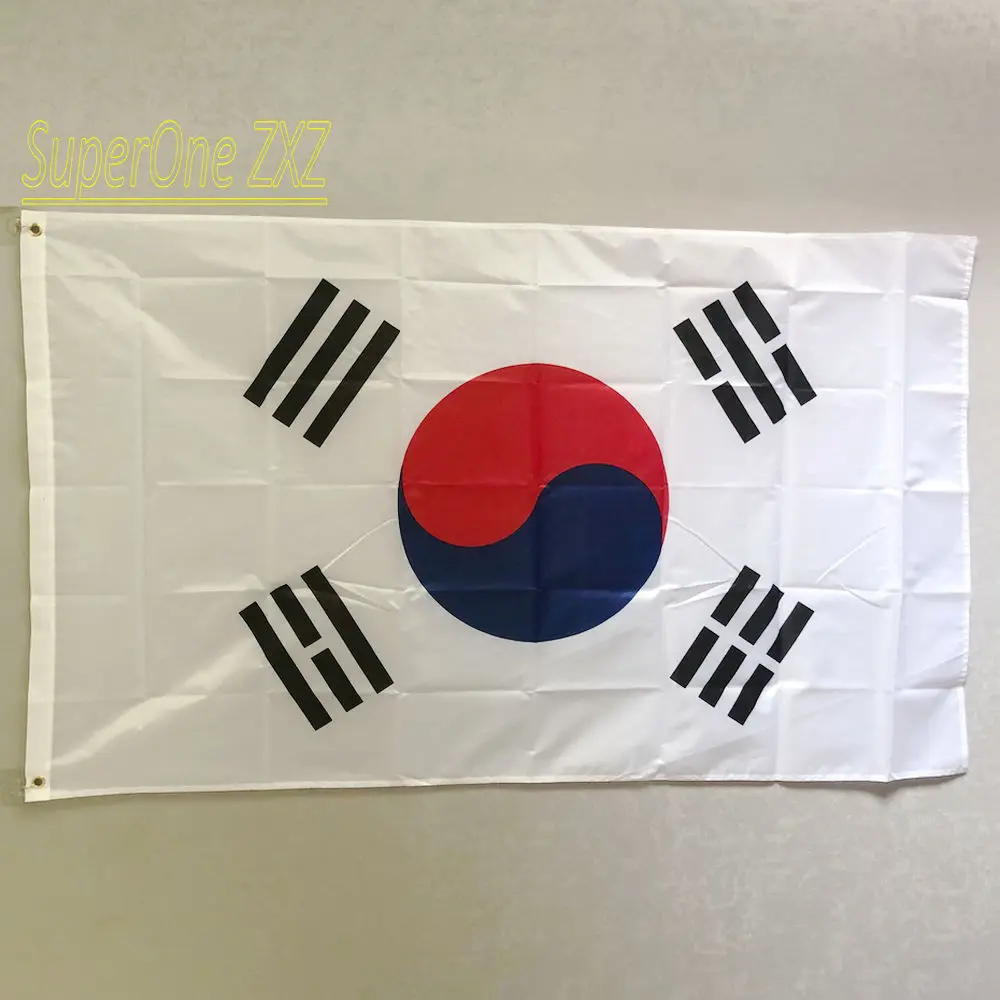 ZXZ Бесплатная доставка Большой южнокорейский флаг 90x150 см kor kr Южной Кореи