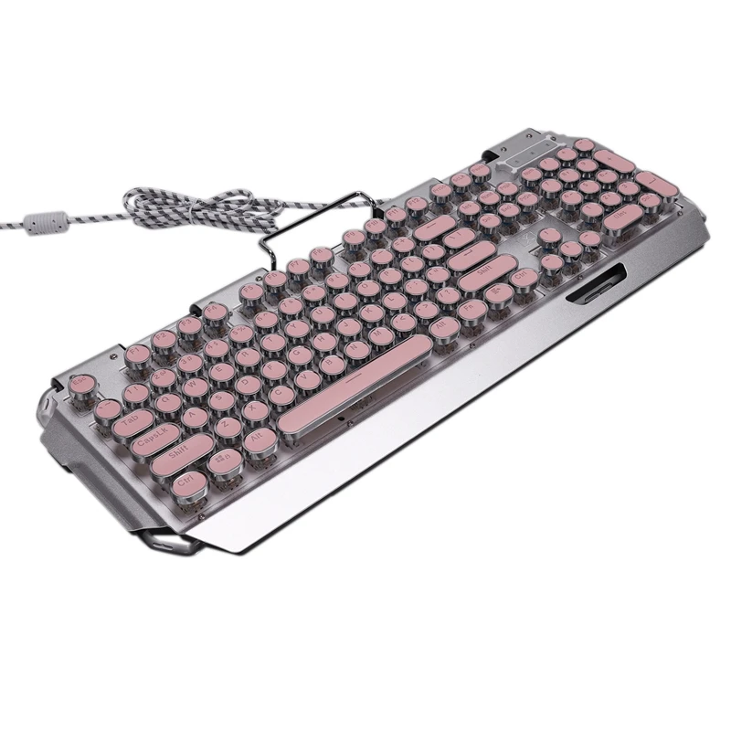 X10 Retro Round Typewriter Light Transmission Keycap Wired Mechanical Gaming Keyboard Multiple Effects | Компьютеры и офис