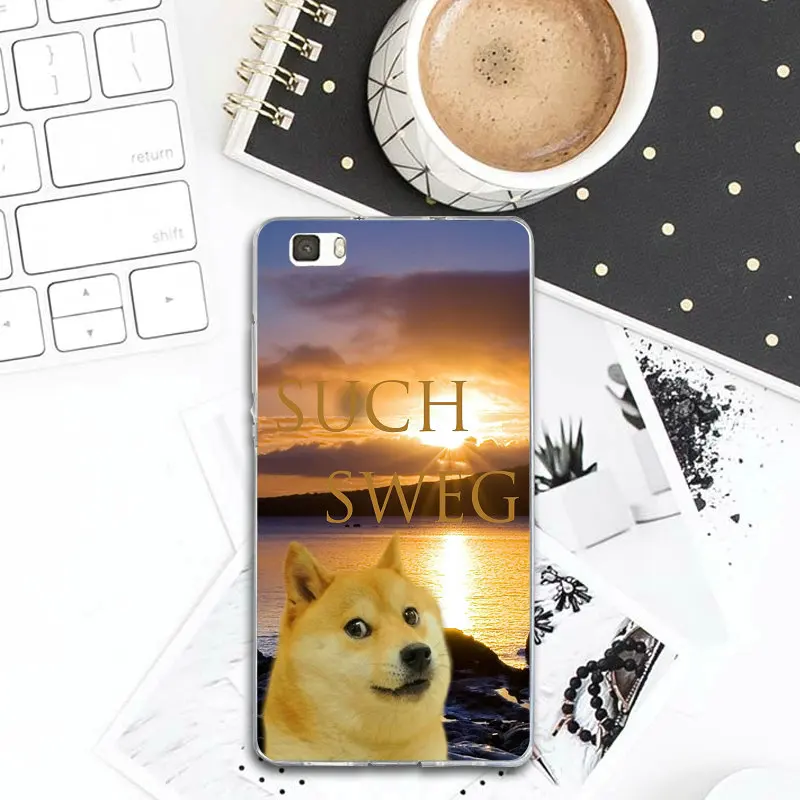 Красивые мягкие чехлы для телефонов Doge MEME из ТПУ huawei Y3 Y5 Y6 Y7 Y9 II