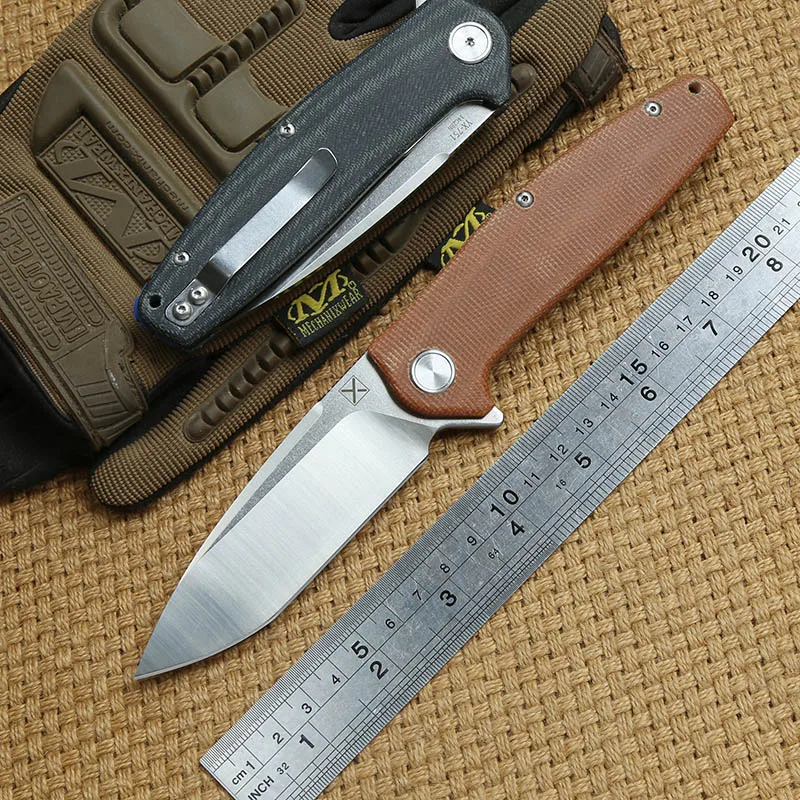 DICORIA YX 751 складной нож шарикоподшипник 14C28N лезвие льняная Ручка Кемпинг Охота