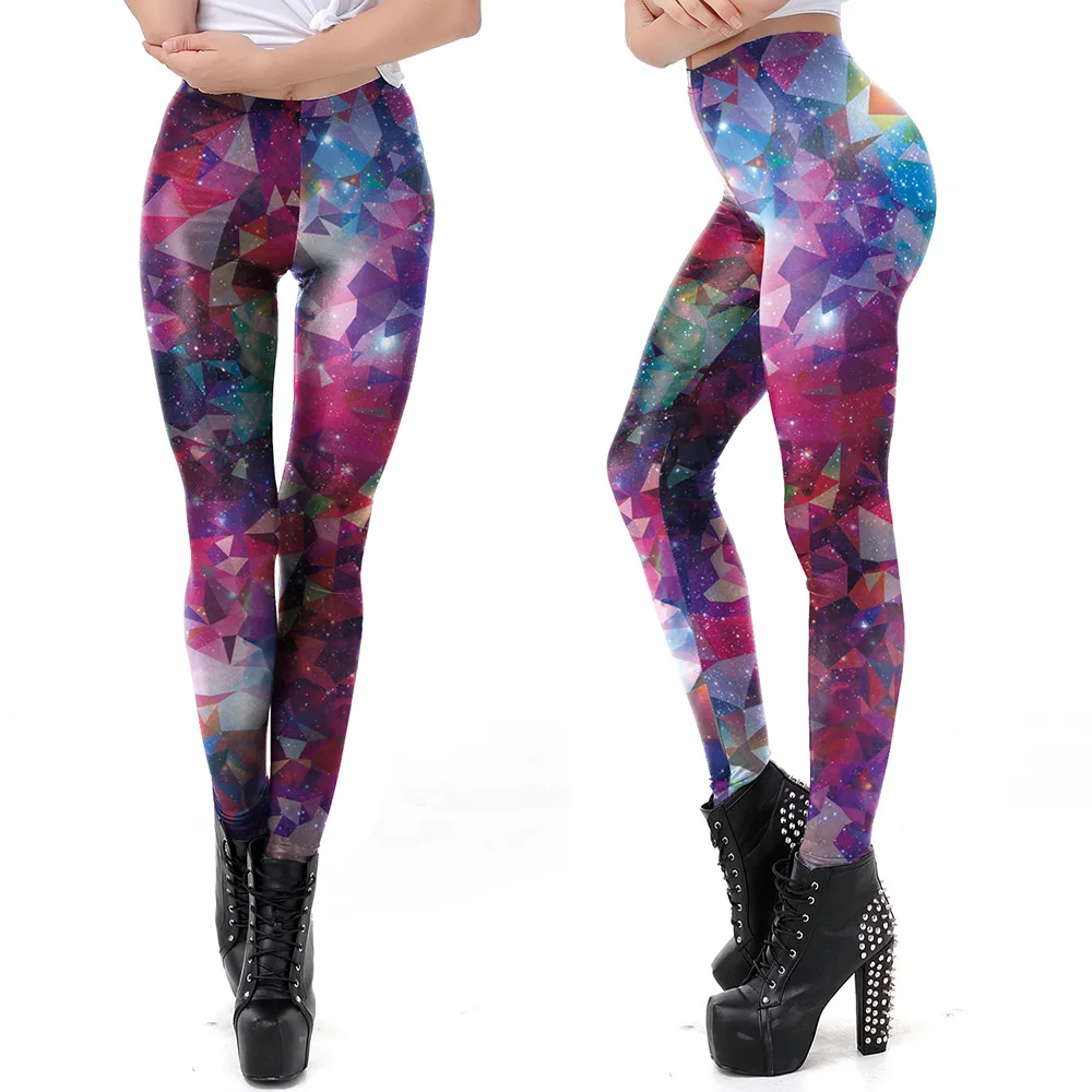 

New 3D Sexy Women's Legging Colorful Starry Sky Art Mural Printing Fitness leggins Fashion Slim High Waist Leggings Woman Pants