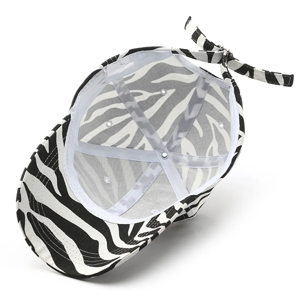 Регулируемая полосатая бейсболка с принтом зебры модные шляпы для женщин милые