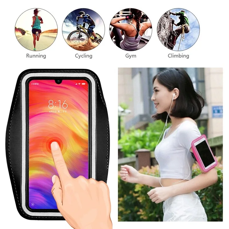 

for Xiaomi Redmi Note 7 8 6 5 K20 Pro Plus 4 4X 5A 6A 7A 8A Bag Case on Hand for Phone Holder Belt Pouch for Running Sport Case