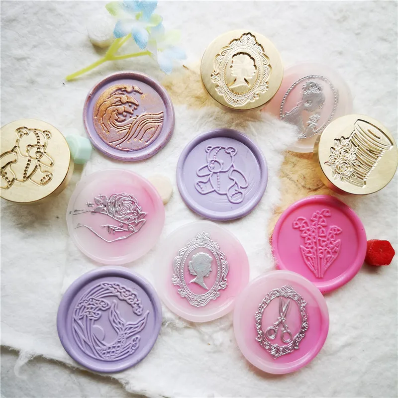 

Lily unicorn queen Lucky Cat Waves Bear snake bicycle Wax Seal Stamp Retro Antique Sealing Wax Scrapbooking Stamps Wedding stamp