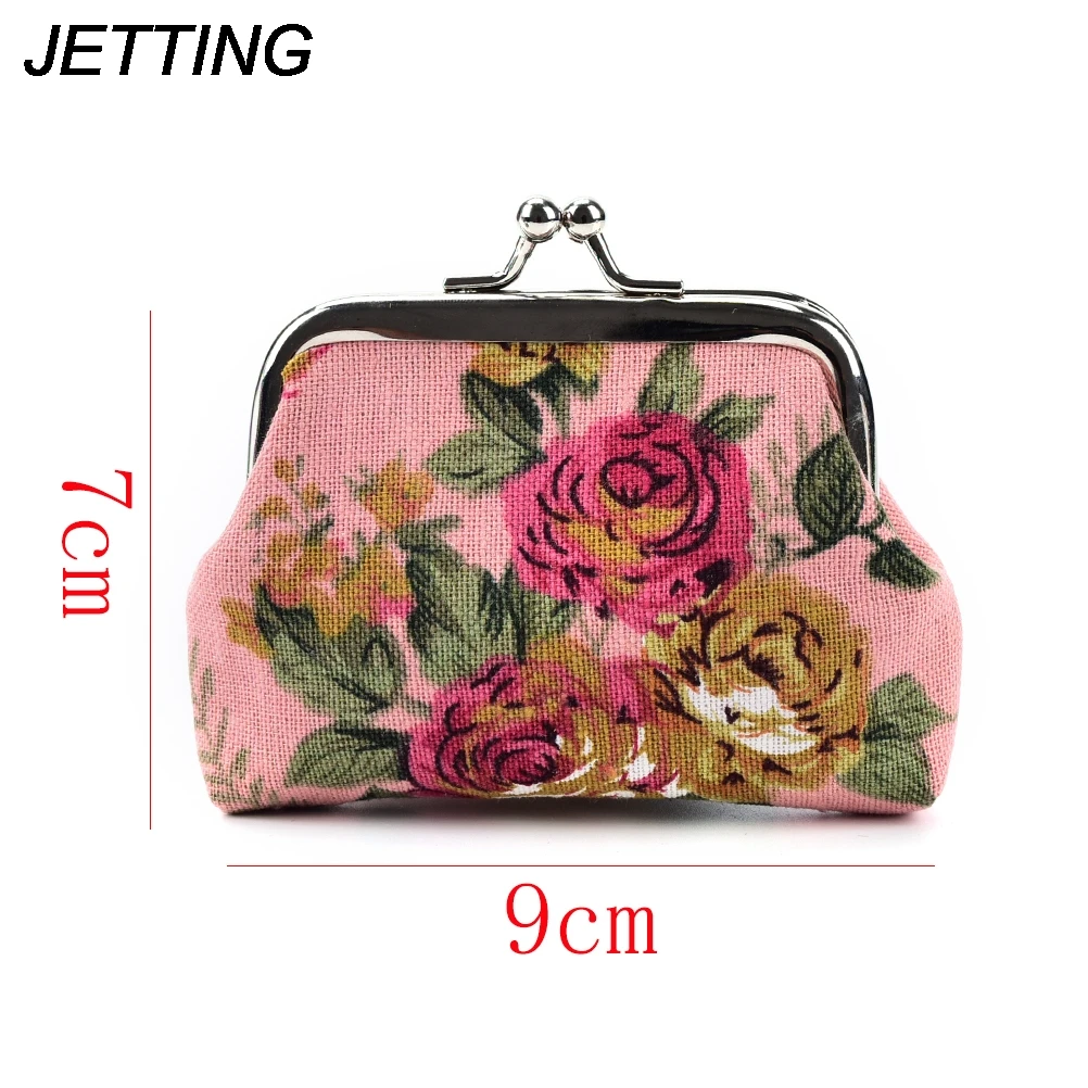 1 шт. Новые Элегантные холщовые мини кошельки с розами нулевой бумажник женские