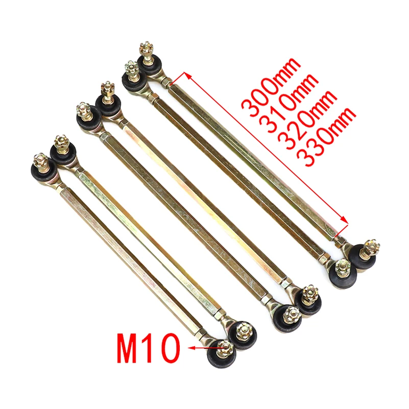 

One pair 300mm-330mm M10 Steering Shaft Tie Rod with Tie Rod Ball Joint for 4 wheel kart modification ATV Quad 50cc-250cc M10