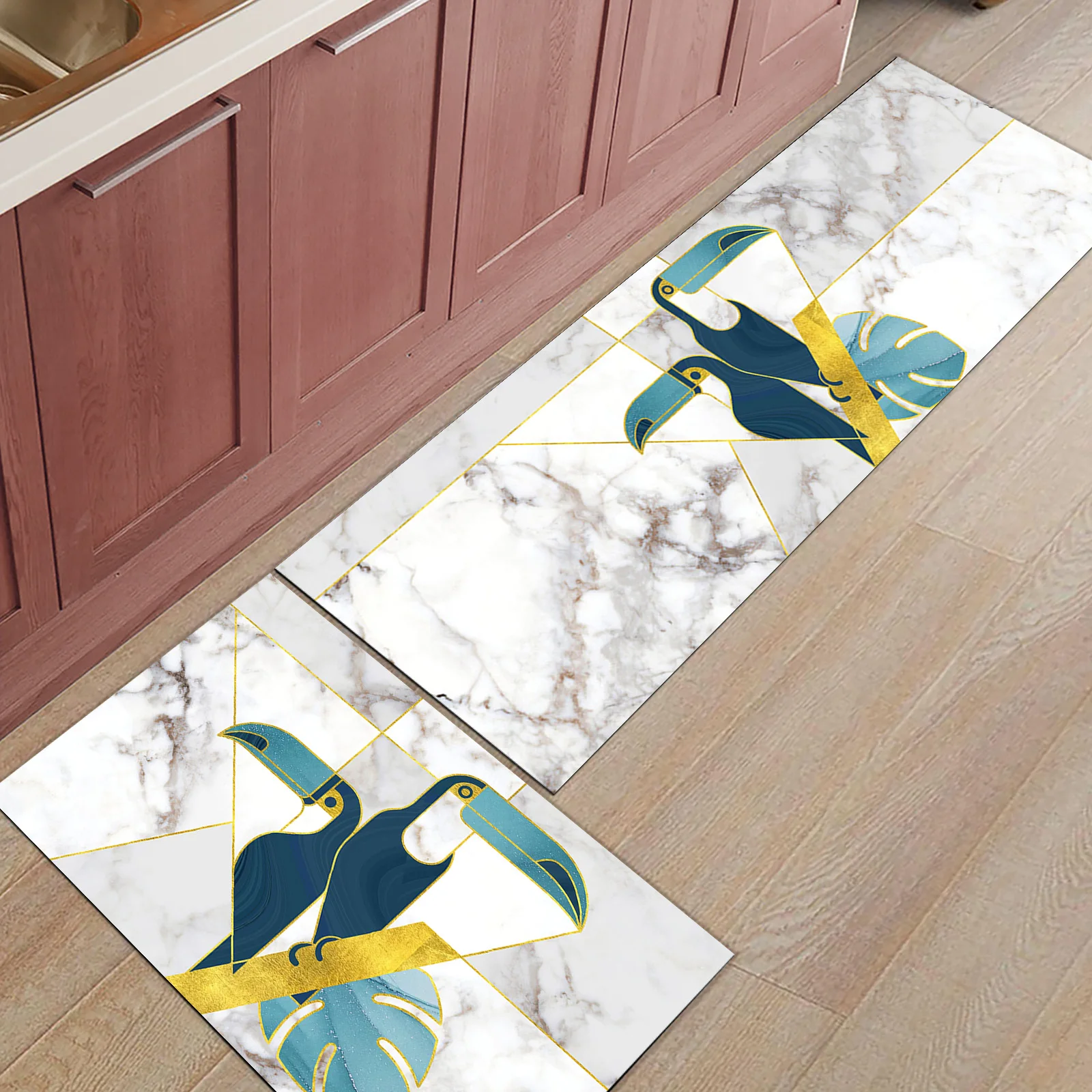 

Набор мраморных ковриков для входной двери с абстрактным изображением птиц