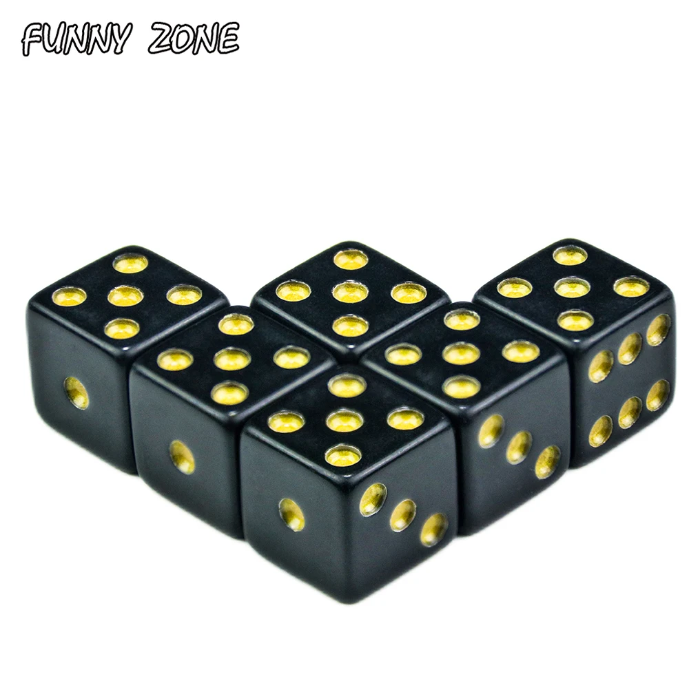6 шт./компл. 16 мм D6 шестисторонние точечные игральные кости акриловые