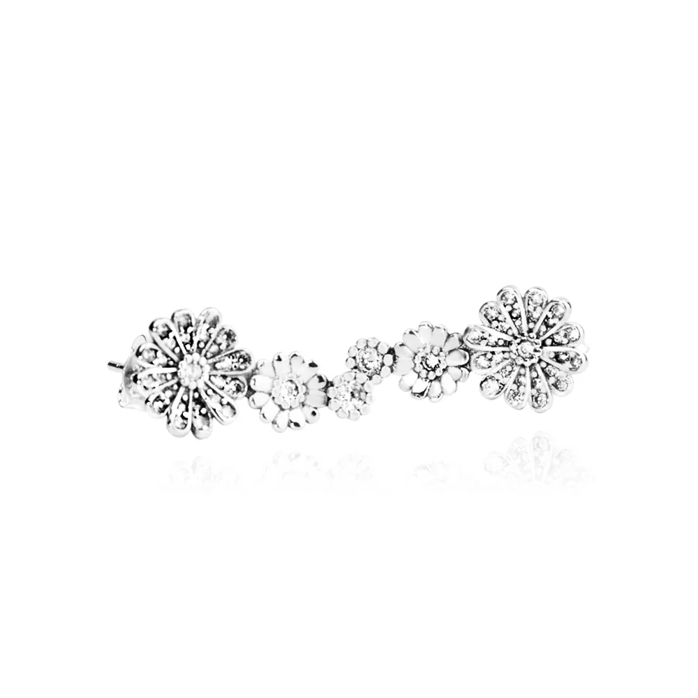 

Ladies Fashion 925 Sterling Silver Earrings Sparkling Daisy Flower Trio Stud Earrings For Women Anniversary Jewelry Gift